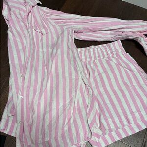 Old Navy Pink and White Cabana set